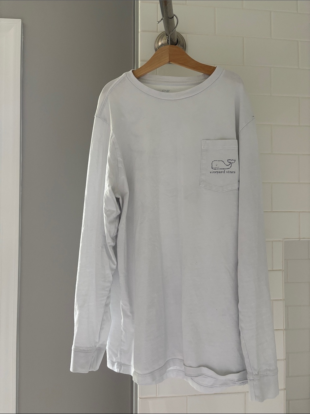 Vineyard Vines Boy’s Long-Sleeve Pocket Tee in White